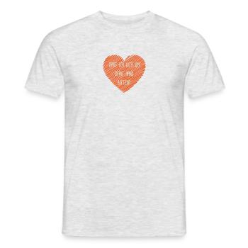 Darf ich Dich um Deine Hand bitten? - Männer T-Shirt - Grau meliert - Vorne - AI Model Male 178 dark (178cm)
