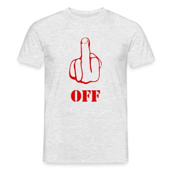 Fuck Off - Männer T-Shirt - Grau meliert - Vorne - AI Model Male 178 dark (178cm)