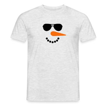 Cool Snowman - Christmas Winter - Men's T-Shirt - heather grey - Front - AI Model Male 178 dark (178cm)