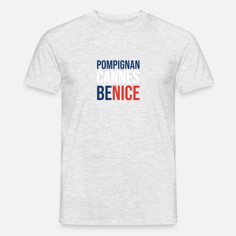 Pompignan Cannes be Nice - Männer T-Shirt - Grau meliert