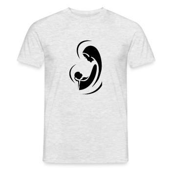 virgin n 01 - Men's T-Shirt - heather grey - Front - AI Model Male 178 dark (178cm)
