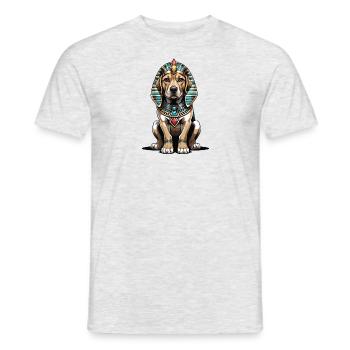 Dog Pharao Hund Ägypten Pyramide Geschenk - Männer T-Shirt - Grau meliert - Vorne - AI Model Male 178 dark (178cm)