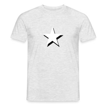 Stern mit Schlagschatten (Farbwechsel Möglich) - Männer T-Shirt - Grau meliert - Vorne - AI Model Male 178 dark (178cm)