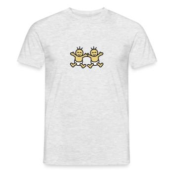 Twin Babys - Männer T-Shirt - Grau meliert - Vorne - AI Model Male 178 dark (178cm)
