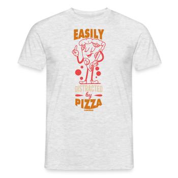 Easily Distracted By Pizza - Men's T-Shirt - heather grey - Front - AI Model Male 178 dark (178cm)