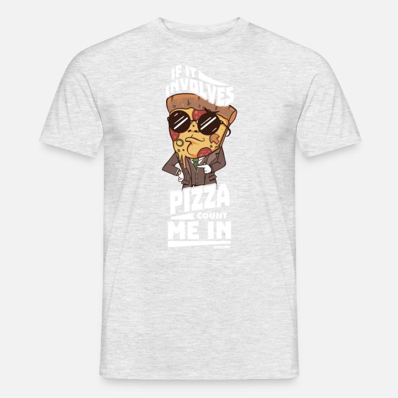If It Involves Pizza Count Me In - Männer T-Shirt - Grau meliert