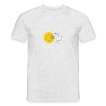 A fast road bike in yellow-blue, retro, vintage - Men's T-Shirt - heather grey - Front - AI Model Male 178 dark (178cm)