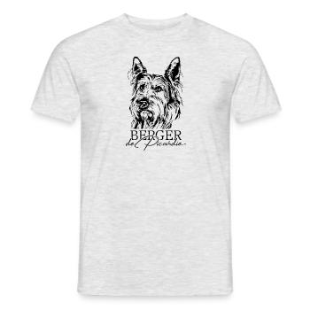 BERGER DE PICARDIE Portrait Chiens Wilsigns - T-shirt homme - gris chiné - Devant - AI Model Male 178 dark (178cm)
