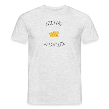 je peux pas jai raclette - T-shirt homme - gris chiné - Devant - AI Model Male 178 dark (178cm)