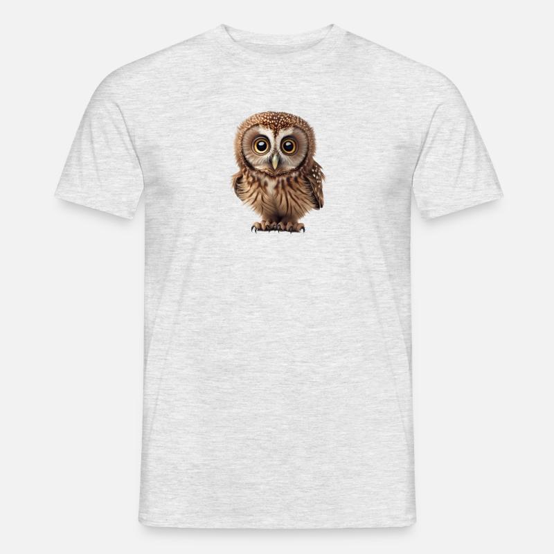 Braune Eule - Männer T-Shirt - Grau meliert