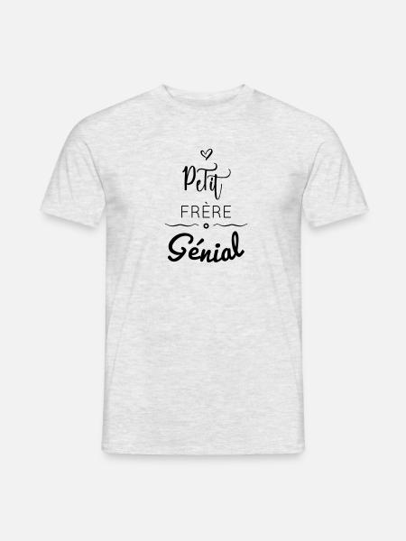 PETIT FRÈRE GÉNIAL - T-shirt homme - gris chiné