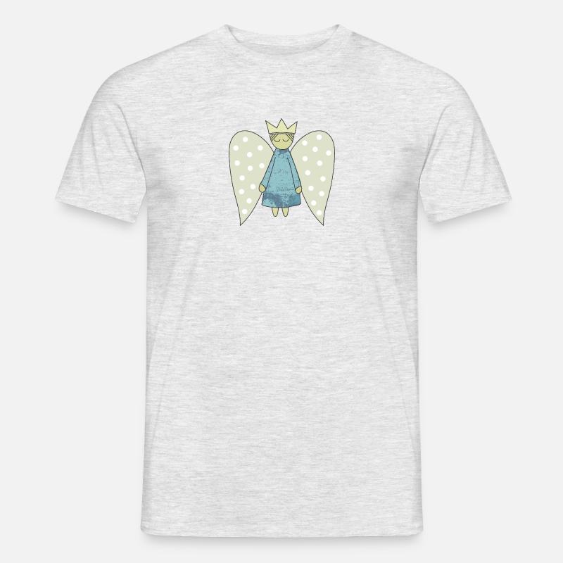 Der Flug des Weihnachtsengels - Männer T-Shirt - Grau meliert