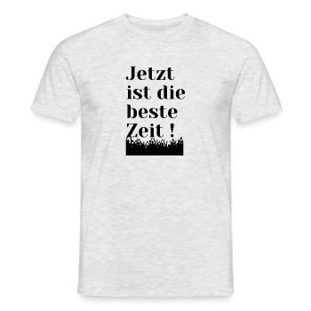 Jetzt , nicht morgen - Männer T-Shirt - Grau meliert - Vorne - AI Model Male 178 dark (178cm)