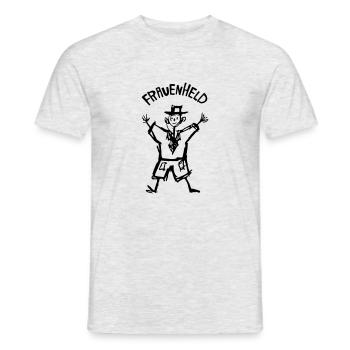 Kinderzeichnung Frauenheld - Männer T-Shirt - Grau meliert - Vorne - AI Model Male 178 dark (178cm)