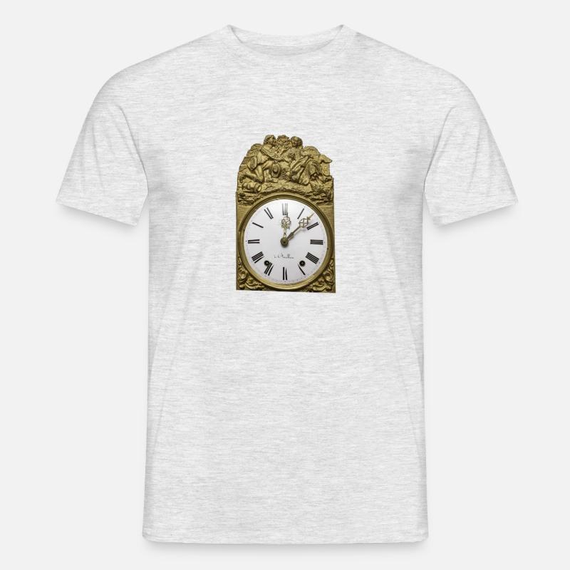 Die Comtoise oder auch Burgunder-Uhr - Männer T-Shirt - Grau meliert