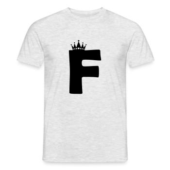 buchstabe F Krone - Männer T-Shirt - Grau meliert - Vorne - AI Model Male 178 dark (178cm)
