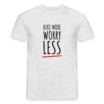 Randonnée Plus Souciez-vous moins. Conception de randonnée pédestre - T-shirt homme - gris chiné - Devant - AI Model Male 178 dark (178cm)