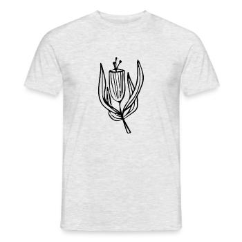 Flower Blume Pflanze - Männer T-Shirt - Grau meliert - Vorne - AI Model Male 178 dark (178cm)