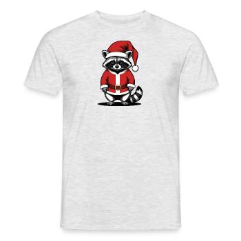 Cadeau de Noël du Père Noël raton laveur - T-shirt homme - gris chiné - Devant - AI Model Male 178 dark (178cm)