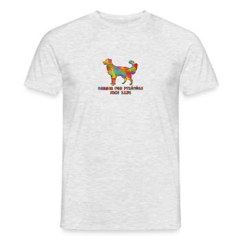 Pyrenean Shepherd Multicolor Gesicht rasiert - Männer T-Shirt - Grau meliert - Vorne - AI Model Male 178 dark (178cm)