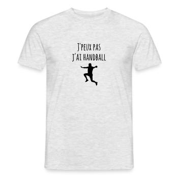 Je peux pas j'ai handball - T-shirt homme - gris chiné - Devant - AI Model Male 178 dark (178cm)