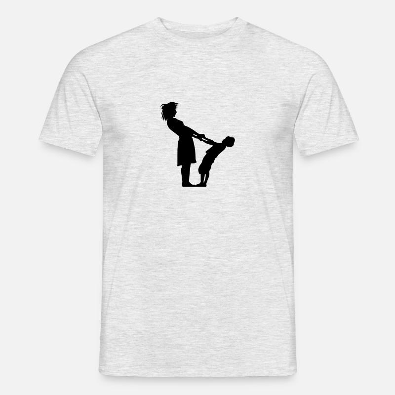 Mutter und Kind - Männer T-Shirt - Grau meliert