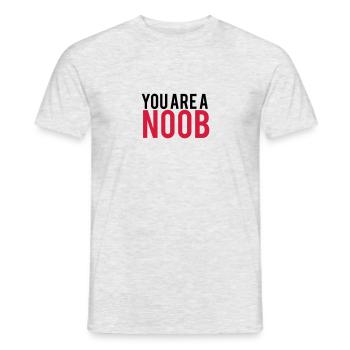 You are a Noob Logo - Männer T-Shirt - Grau meliert - Vorne - AI Model Male 178 dark (178cm)