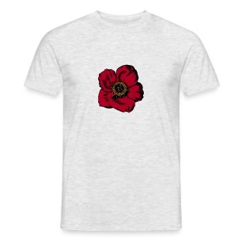 Rote Blume - Männer T-Shirt - Grau meliert - Vorne - AI Model Male 178 dark (178cm)