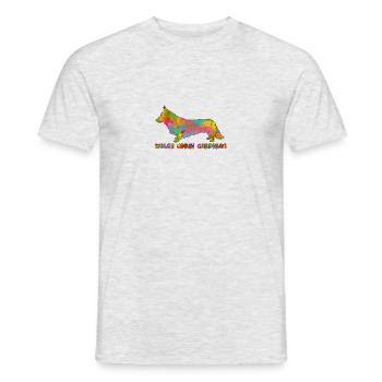Wolljackenwalisercorgi Multicolor - Männer T-Shirt - Grau meliert - Vorne - AI Model Male 178 dark (178cm)