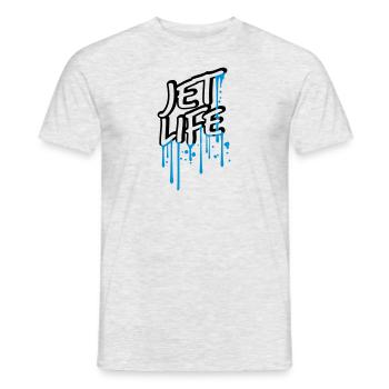 wet drops graffiti spray stamp cartoon comic - Men's T-Shirt - heather grey - Front - AI Model Male 178 dark (178cm)