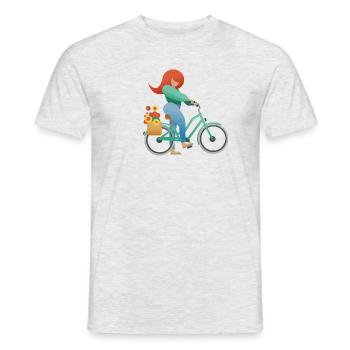 Fröhliches Radeln - Männer T-Shirt - Grau meliert - Vorne - AI Model Male 178 dark (178cm)