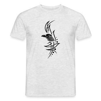 Krähe, crow, Tribal, Tattoo - Männer T-Shirt - Grau meliert - Vorne - AI Model Male 178 dark (178cm)
