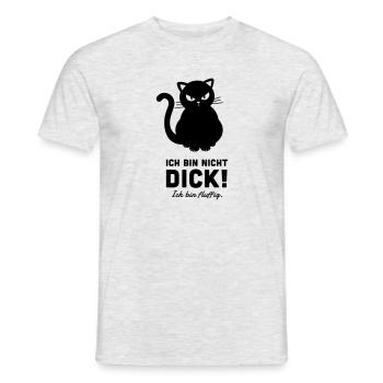 Ich bin nicht dick! Ich bin fluffig. - Männer T-Shirt - Grau meliert - Vorne - AI Model Male 178 dark (178cm)