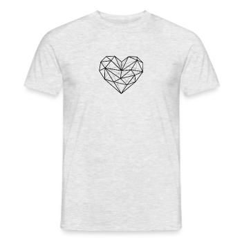 CONCEPTION Josz - Coeur 1 - T-shirt homme - gris chiné - Devant - AI Model Male 178 dark (178cm)