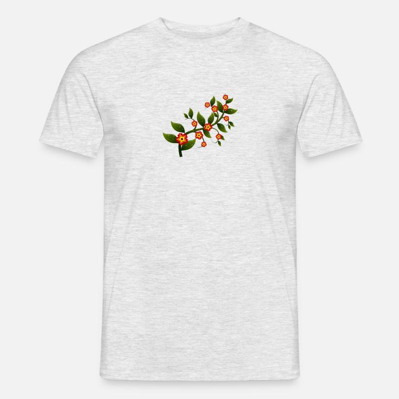 Blumen - Männer T-Shirt - Grau meliert