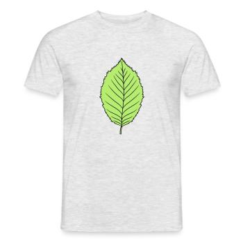 hêtre feuille arbre plante forme clip art conception forêt - T-shirt homme - gris chiné - Devant - AI Model Male 178 dark (178cm)