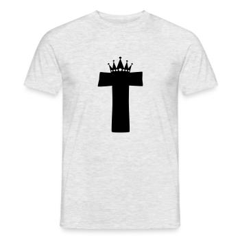 buchstabe T Krone - Männer T-Shirt - Grau meliert - Vorne - AI Model Male 178 dark (178cm)