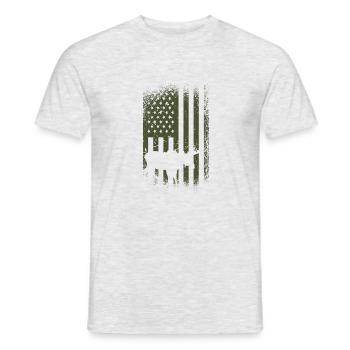 Elk Camo Us Flag Moose - Men's T-Shirt - heather grey - Front - AI Model Male 178 dark (178cm)