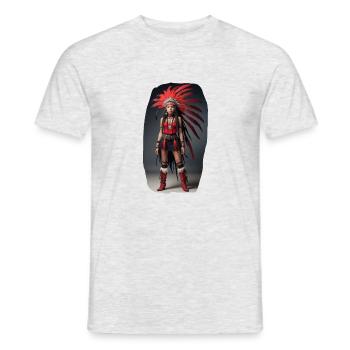 Indianer Mädchen - Männer T-Shirt - Grau meliert - Vorne - AI Model Male 178 dark (178cm)