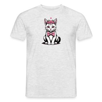 Sweet Cat Sweet Cat Bride Wedding Wedding Marry Love - Men's T-Shirt - heather grey - Front - AI Model Male 178 dark (178cm)