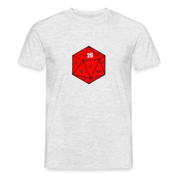 D20 Würfel - Männer T-Shirt - Grau meliert - Vorne - AI Model Male 178 dark (178cm)