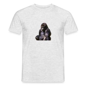 affe schimpanse gorilla pavian orangutan239 - Männer T-Shirt - Grau meliert - Vorne - AI Model Male 178 dark (178cm)