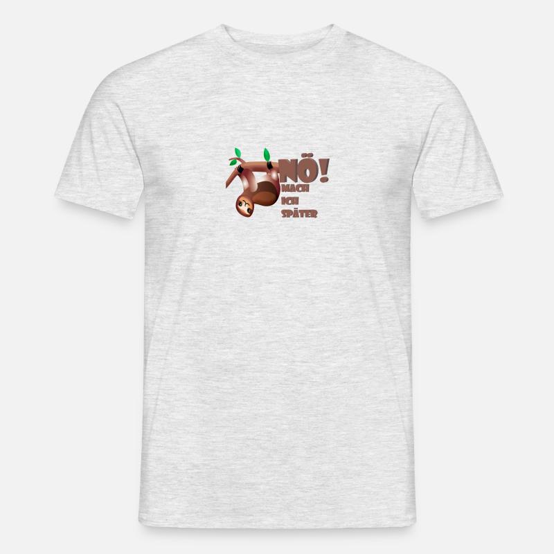 Faultier Nö mach ich Später ! - Männer T-Shirt - Grau meliert