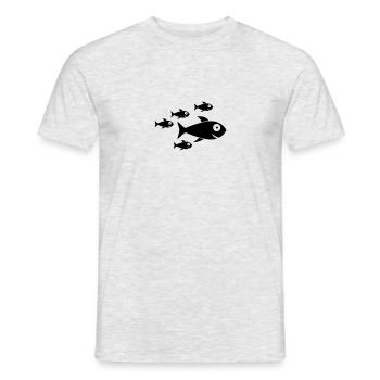 Fish Swarm - Männer T-Shirt - Grau meliert - Vorne - AI Model Male 178 dark (178cm)