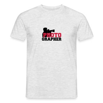 Photographe Logo Cool du texte - T-shirt homme - gris chiné - Devant - AI Model Male 178 dark (178cm)