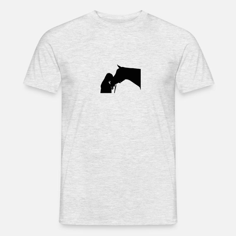 Pferd - Männer T-Shirt - Grau meliert