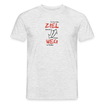 Der Weg ist das Ziel - Männer T-Shirt - Grau meliert - Vorne - AI Model Male 178 dark (178cm)