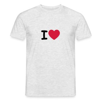 J'aime, j'aime, coeur - T-shirt homme - gris chiné - Devant - AI Model Male 178 dark (178cm)