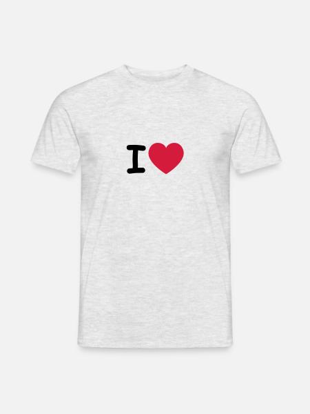 J'aime, j'aime, coeur - T-shirt homme - gris chiné