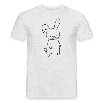 Waldtiere Süßes Kaninchen Lustiges Nagetier - Männer T-Shirt - Grau meliert - Vorne - AI Model Male 178 dark (178cm)